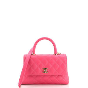 Chanel Mini Coco Top Handle Bag Quilted Caviar